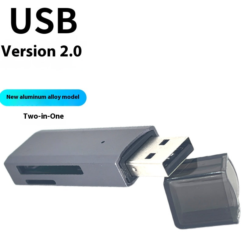 Multifunctional 2-in-1 High-Speed USB 3.0 Card Reader Supports TF + SD for Computer, Tablet, Camera, Laptop, and Car Use