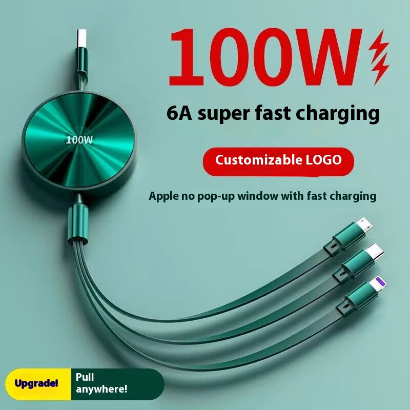 1-to-3 Fast Charging Cable 00W Three-in-One Data Cable
