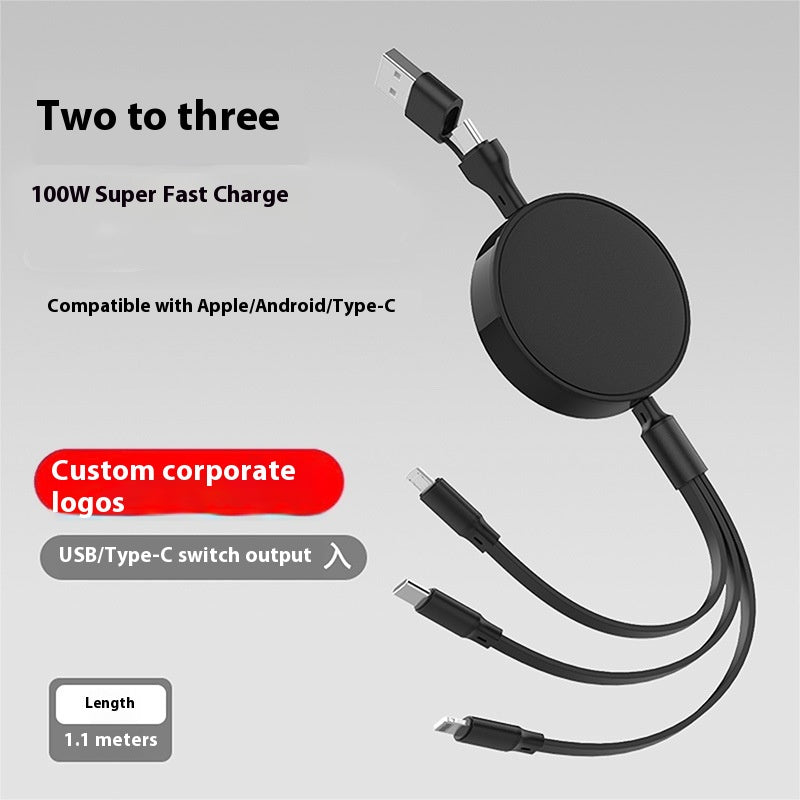 1-to-3 Fast Charging Cable 00W Three-in-One Data Cable