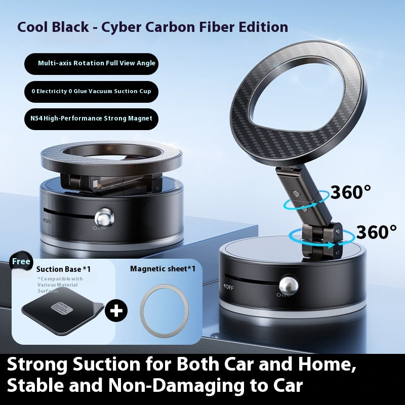 Vacuum Magnetic Mobile Phone Sucker Bracket Dual Use in Car and Home Foldable Storage Lazy Holder Mobile Phone Bracket Desktop