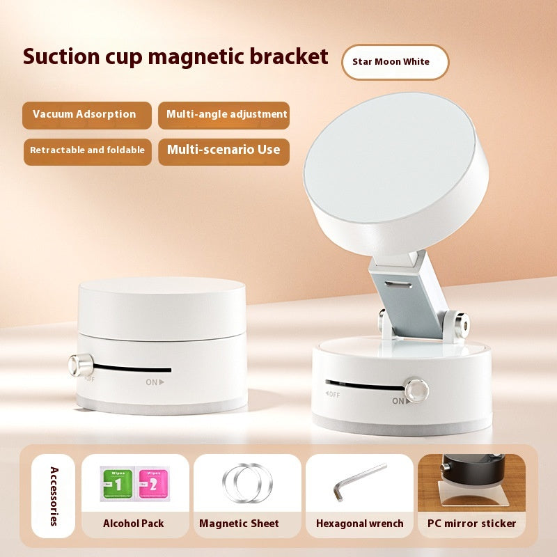 Vacuum Magnetic Mobile Phone Sucker Bracket Dual Use in Car and Home Foldable Storage Lazy Holder Mobile Phone Bracket Desktop