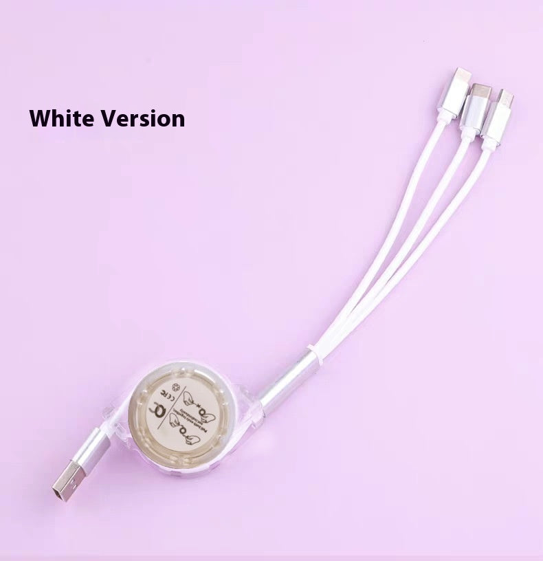 Retractable 3-in-1 Phone Data Cable Compatible with Apple Android TYPE-C Three-in-One Gift Charging Cable Fast Charging Cable