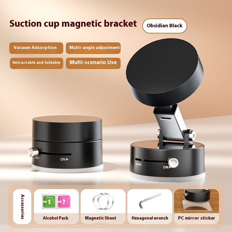 Vacuum Magnetic Mobile Phone Sucker Bracket Dual Use in Car and Home Foldable Storage Lazy Holder Mobile Phone Bracket Desktop