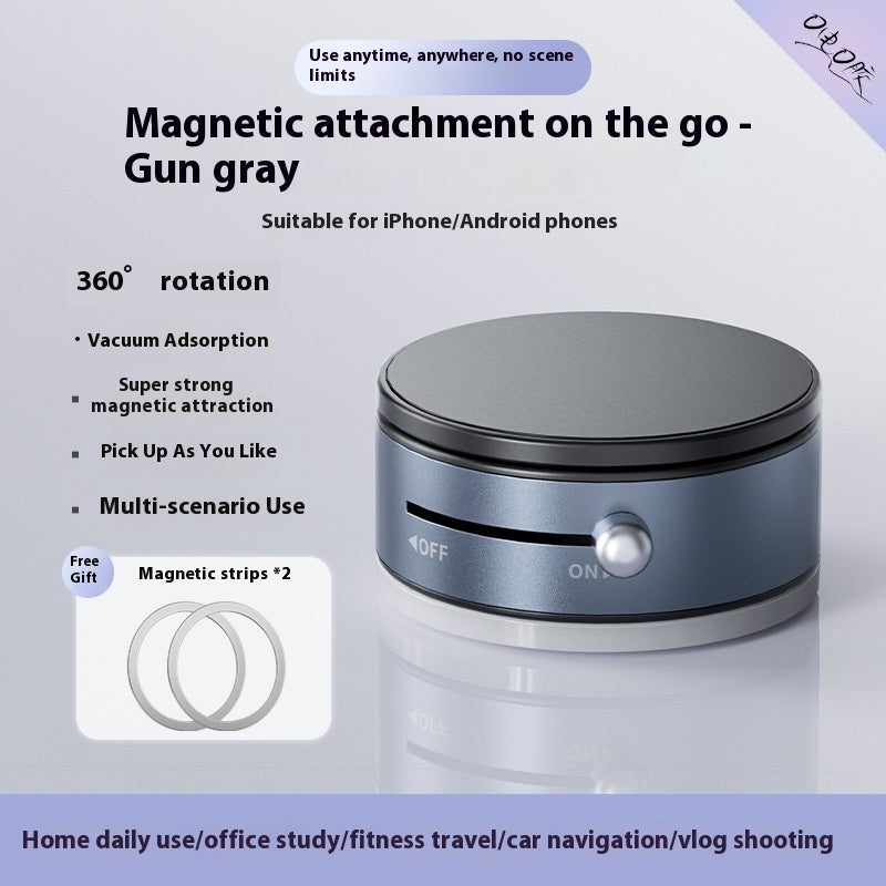 Vacuum Magnetic Mobile Phone Sucker Bracket Dual Use in Car and Home Foldable Storage Lazy Holder Mobile Phone Bracket Desktop