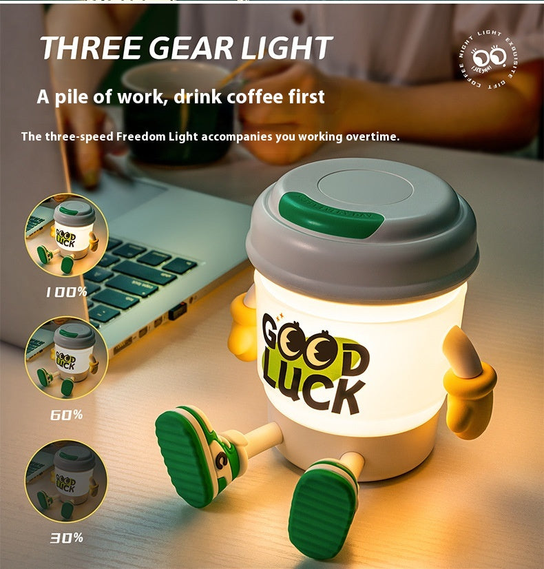 Cute KEIDOL Coffee Cup Night Light Creative Rechargeable Atmosphere Light Bluetooth Speaker Night Light Tap Light Table Lamp