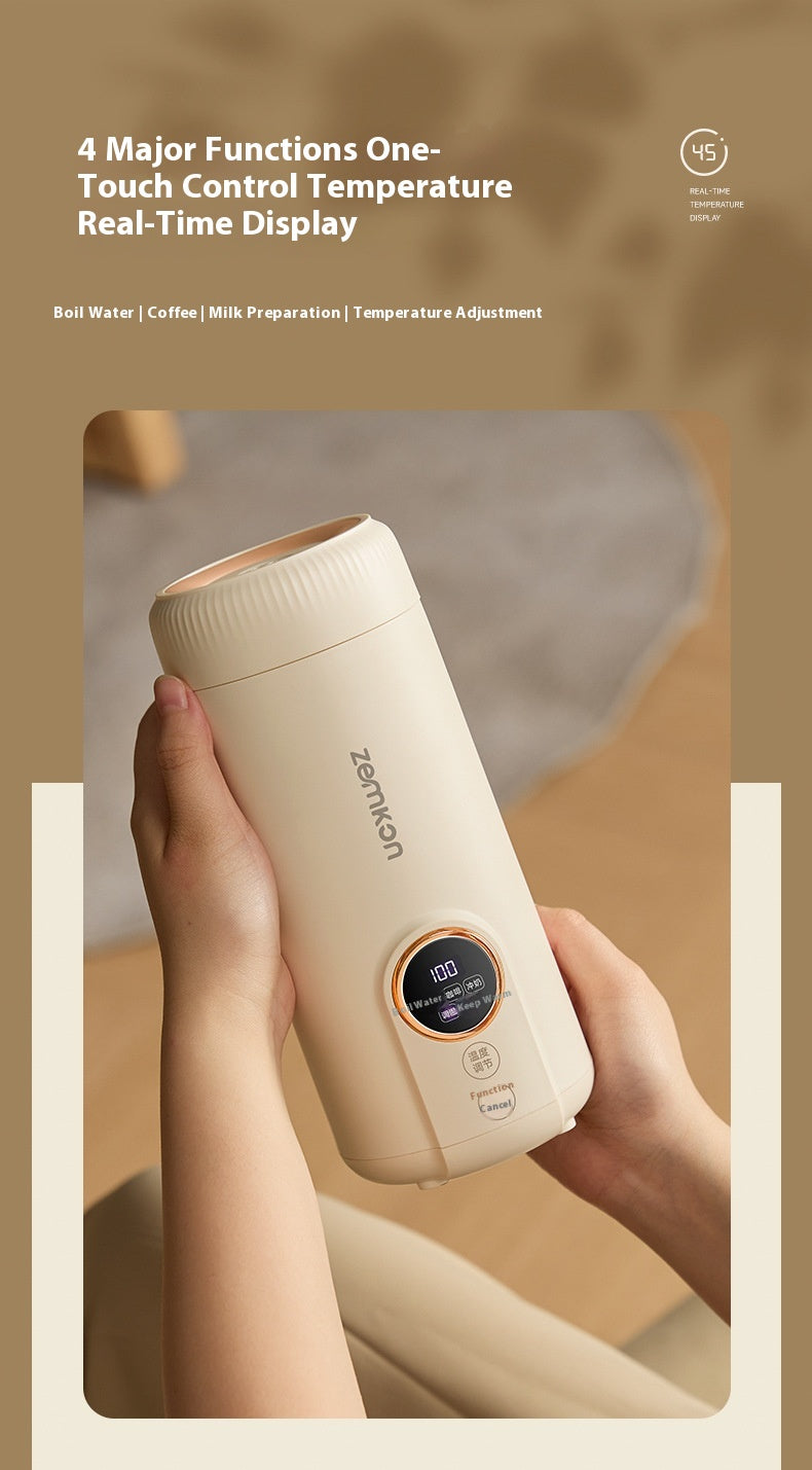 Zemkon Portable Electric Kettle All-in-One Fully Automatic Travel Electric Heating Cup Small Electric Kettle Heating Cup