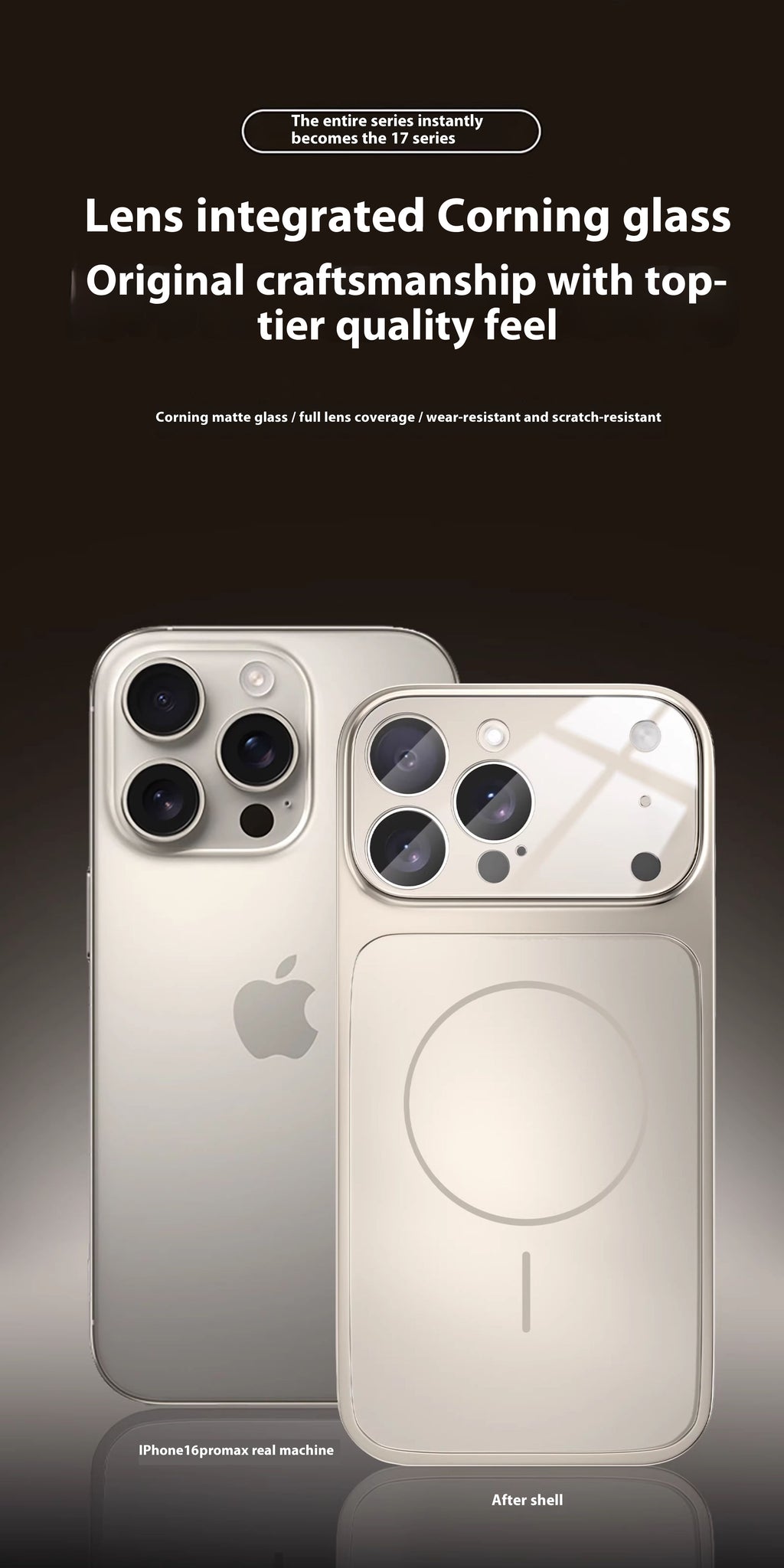 Instantly Transform iPhone 17 Pro Max Compatible with Apple 16 Matte Glass Magnetic Phone Case 15 Full Coverage Shockproof PC Cover