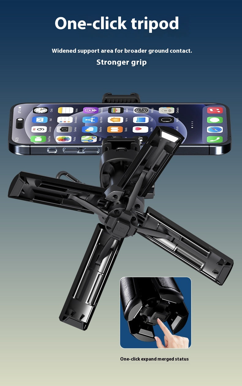 Zoom New Mini Selfie Stick Travel Photography Multi-Functional Stand Live Streaming Stand Phone Selfie Stick with Fill Light