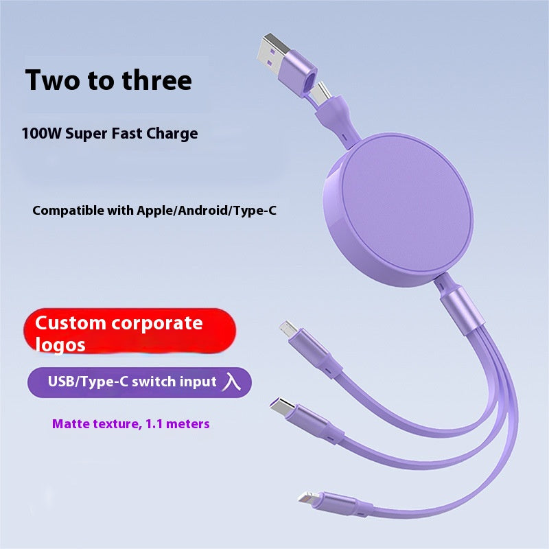 1-to-3 Fast Charging Cable 00W Three-in-One Data Cable