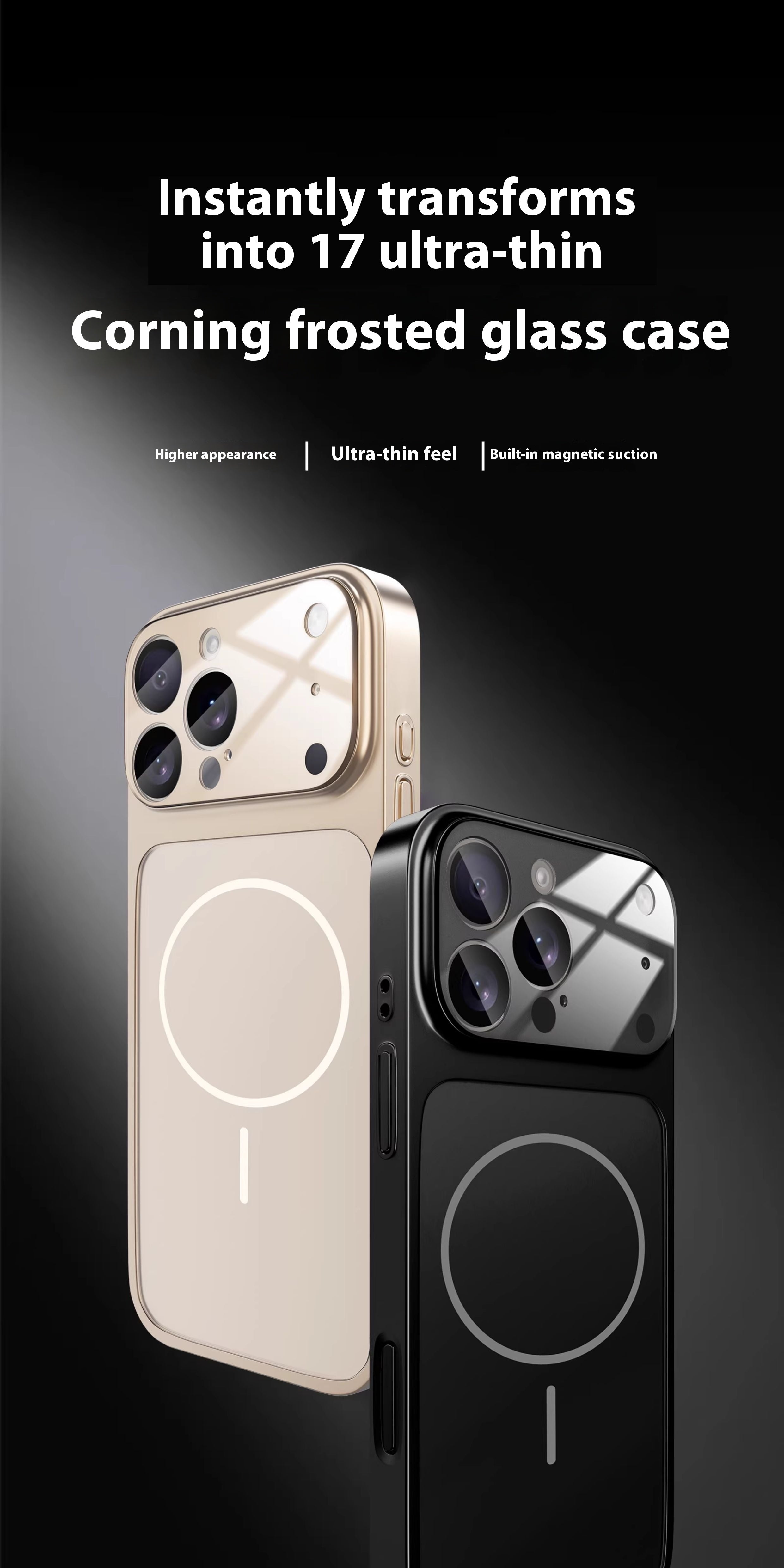 Instantly Transform iPhone 17 Pro Max Compatible with Apple 16 Matte Glass Magnetic Phone Case 15 Full Coverage Shockproof PC Cover