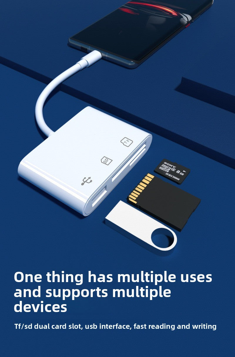 Mobile Phone Card Reader 3-in-1 Type-C Mobile Phone Computer SD/TF Card USB Flash Drive 2.0 Multi-Function High-Speed Card Reader