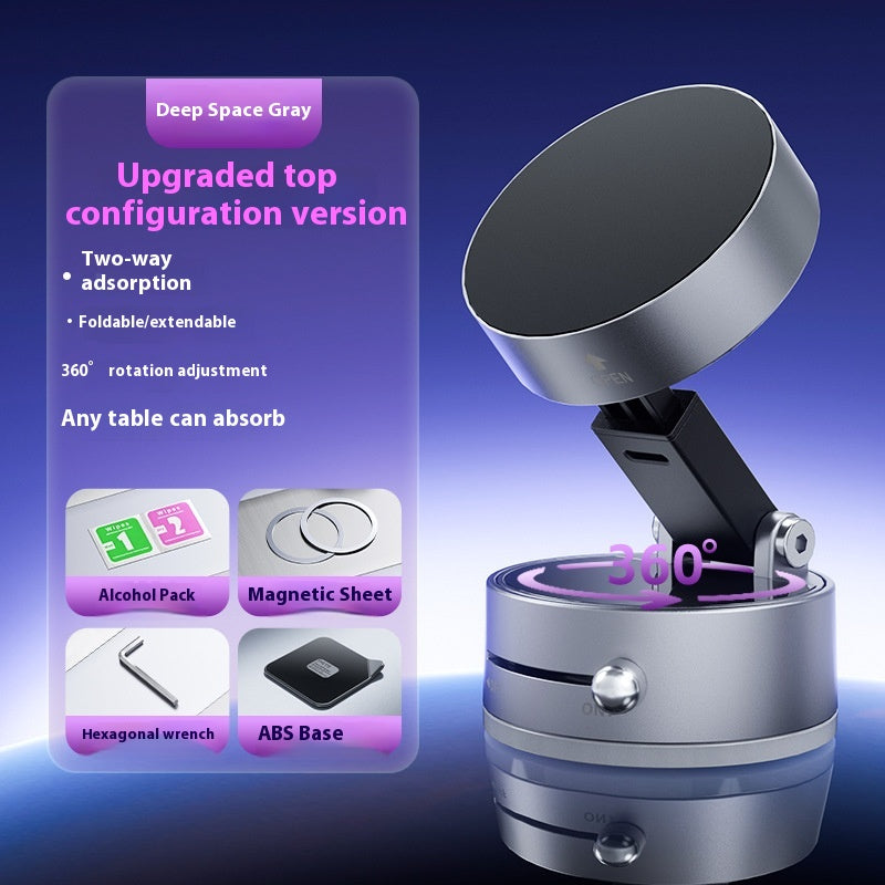 Vacuum Magnetic Mobile Phone Sucker Bracket Dual Use in Car and Home Foldable Storage Lazy Holder Mobile Phone Bracket Desktop