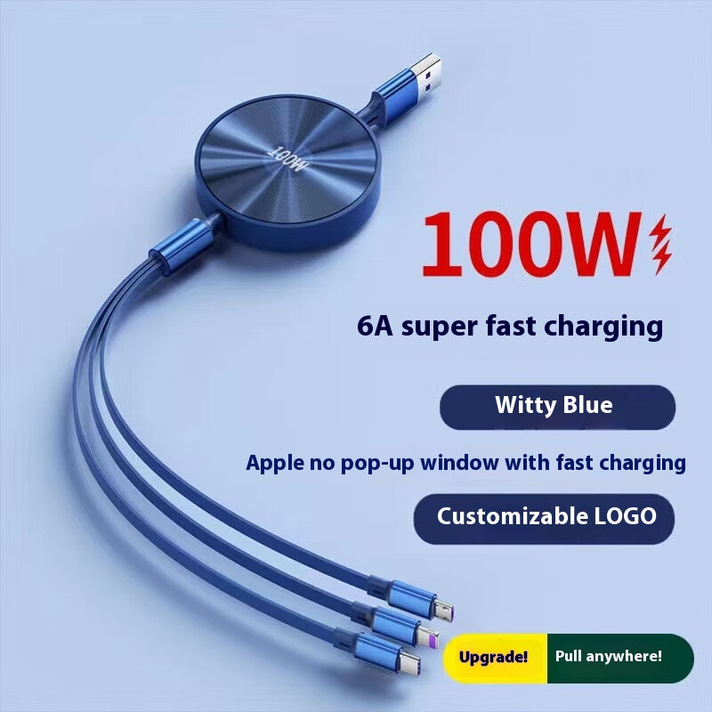 1-to-3 Fast Charging Cable 00W Three-in-One Data Cable