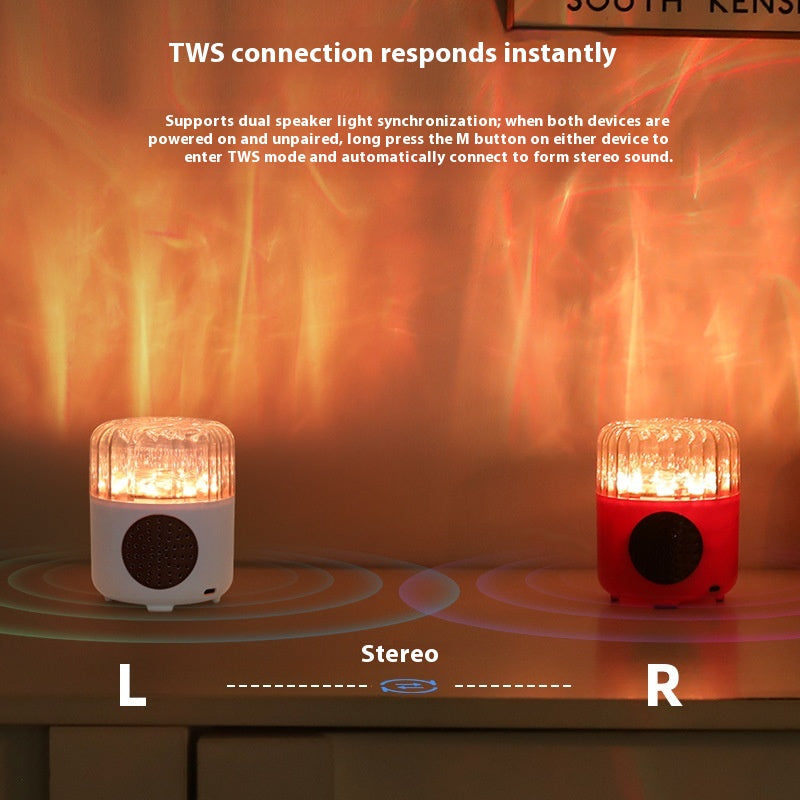 Bluetooth Speaker Water Ripple Music Rhythm Projection Lamp Bedroom Bedside Romantic Mood Dynamic Rotating Atmosphere Night Light