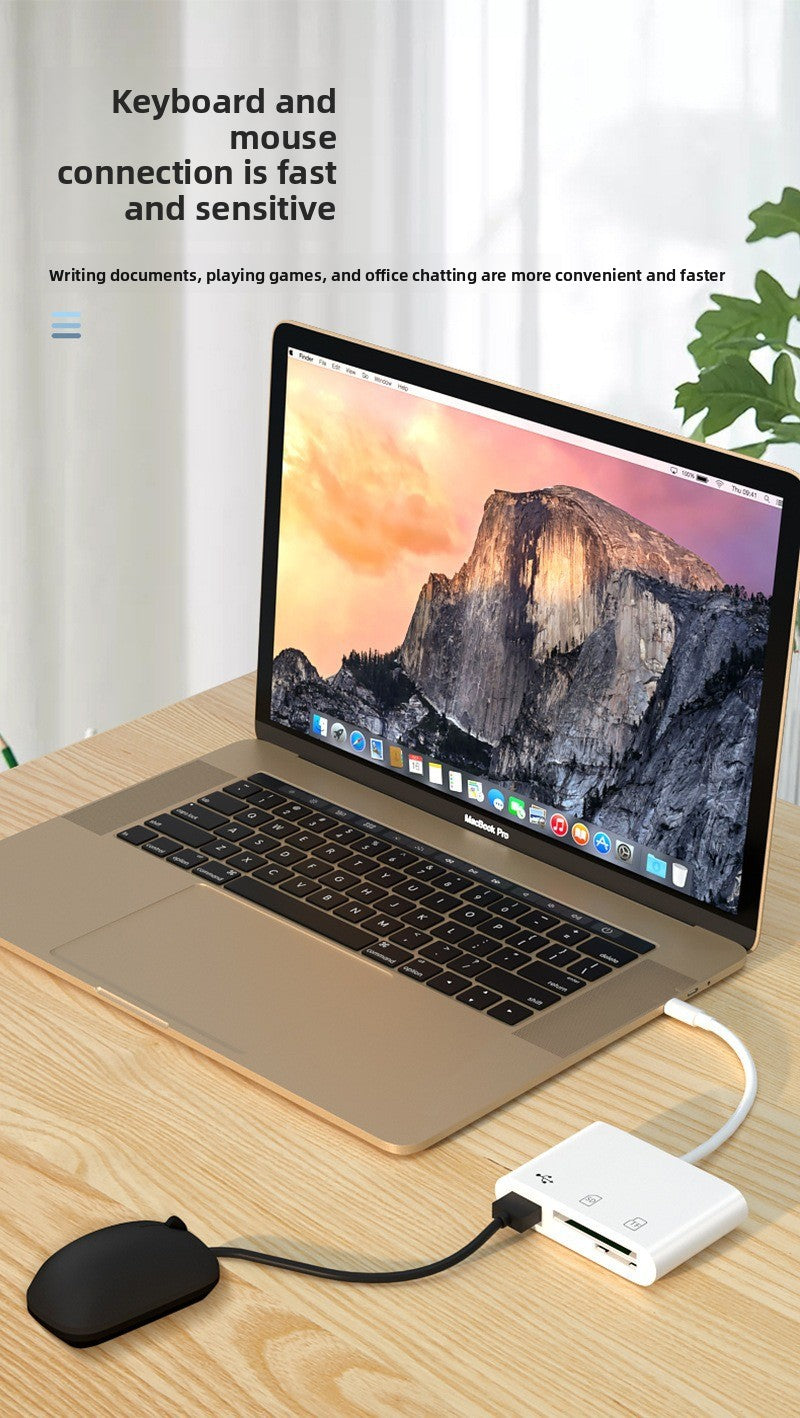 Mobile Phone Card Reader 3-in-1 Type-C Mobile Phone Computer SD/TF Card USB Flash Drive 2.0 Multi-Function High-Speed Card Reader