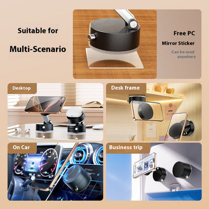 Vacuum Magnetic Mobile Phone Sucker Bracket Dual Use in Car and Home Foldable Storage Lazy Holder Mobile Phone Bracket Desktop
