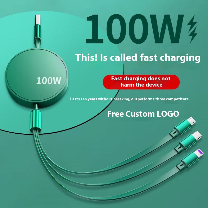 1-to-3 Fast Charging Cable 00W Three-in-One Data Cable