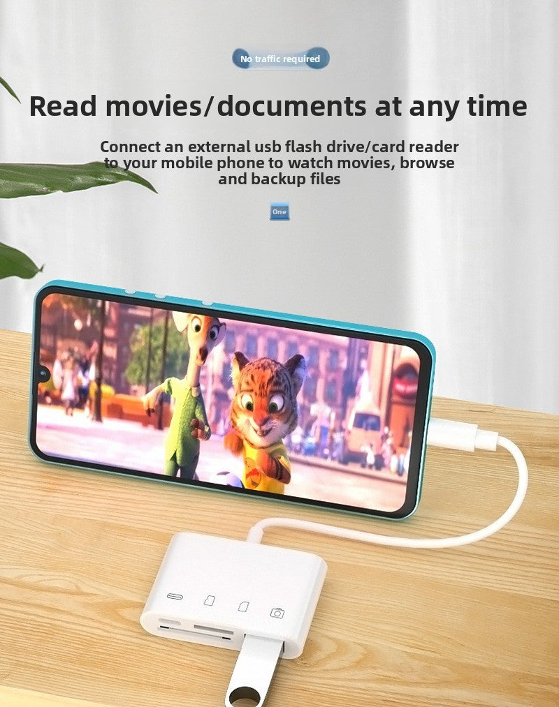 Mobile Phone Card Reader 3-in-1 Type-C Mobile Phone Computer SD/TF Card USB Flash Drive 2.0 Multi-Function High-Speed Card Reader