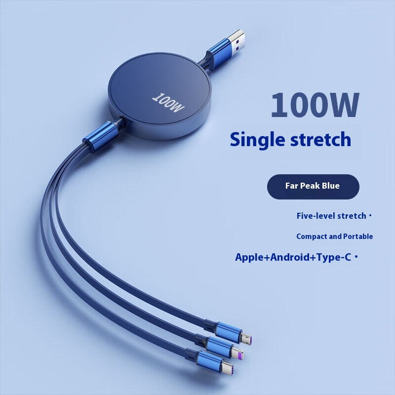 1-to-3 Fast Charging Cable 00W Three-in-One Data Cable