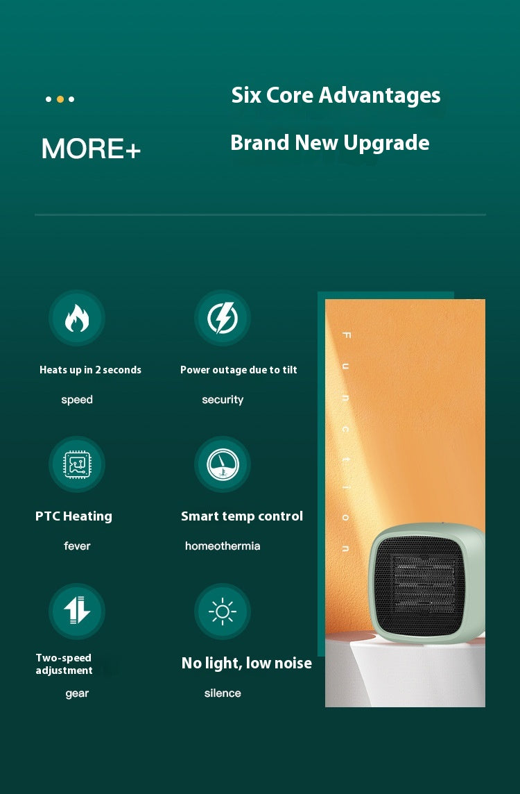 Desktop Small Heater Home Office Dormitory Mini Portable PTC Heating Warm Air Blower Electric Heater