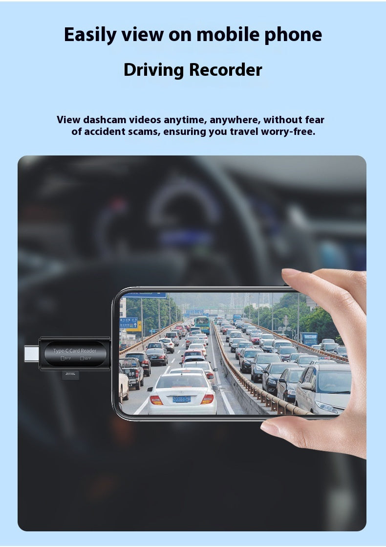 Computer USB Android Phone Dual-use Type-C Multi-function Two-in-one OTG Card Reader Mini TF Camera SD Card