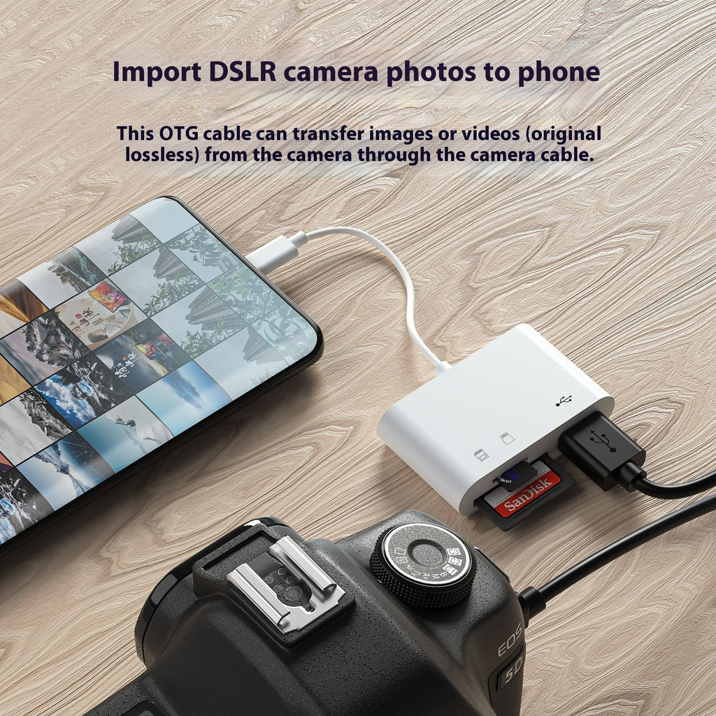 Mobile Phone Card Reader 3-in-1 Type-C Mobile Phone Computer SD/TF Card USB Flash Drive 2.0 Multi-Function High-Speed Card Reader