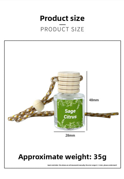 Cross-Border Hot Car Air Freshener Multiple Scents Available Glass Bottle Pendant Aromatherapy Essential Oil Car Interior Decoration Wholesale