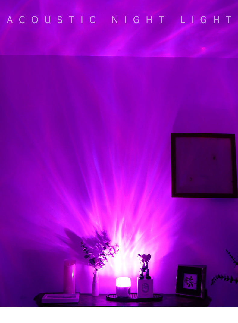 Bluetooth Speaker Water Ripple Music Rhythm Projection Lamp Bedroom Bedside Romantic Mood Dynamic Rotating Atmosphere Night Light