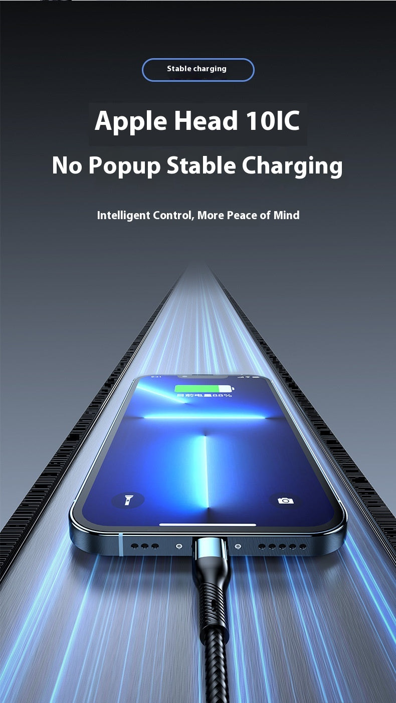 120W Charging Cable Braided Data Cable Three-in-One Tpyec Super Fast Charge Car One Drag Three Huawei General