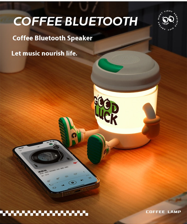 Cute KEIDOL Coffee Cup Night Light Creative Rechargeable Atmosphere Light Bluetooth Speaker Night Light Tap Light Table Lamp