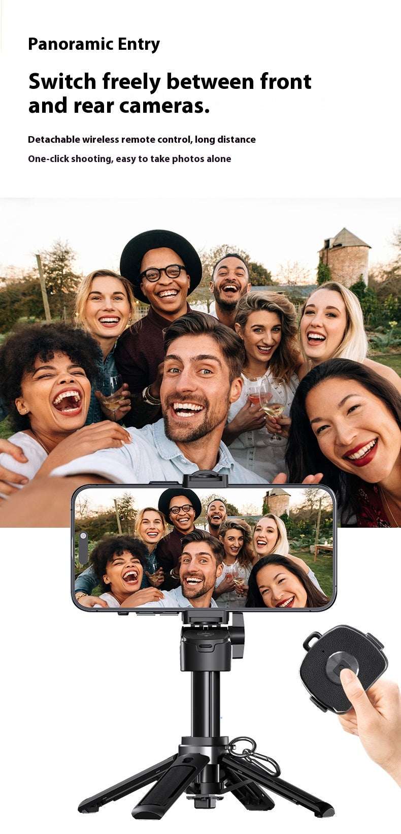 Zoom New Mini Selfie Stick Travel Photography Multi-Functional Stand Live Streaming Stand Phone Selfie Stick with Fill Light