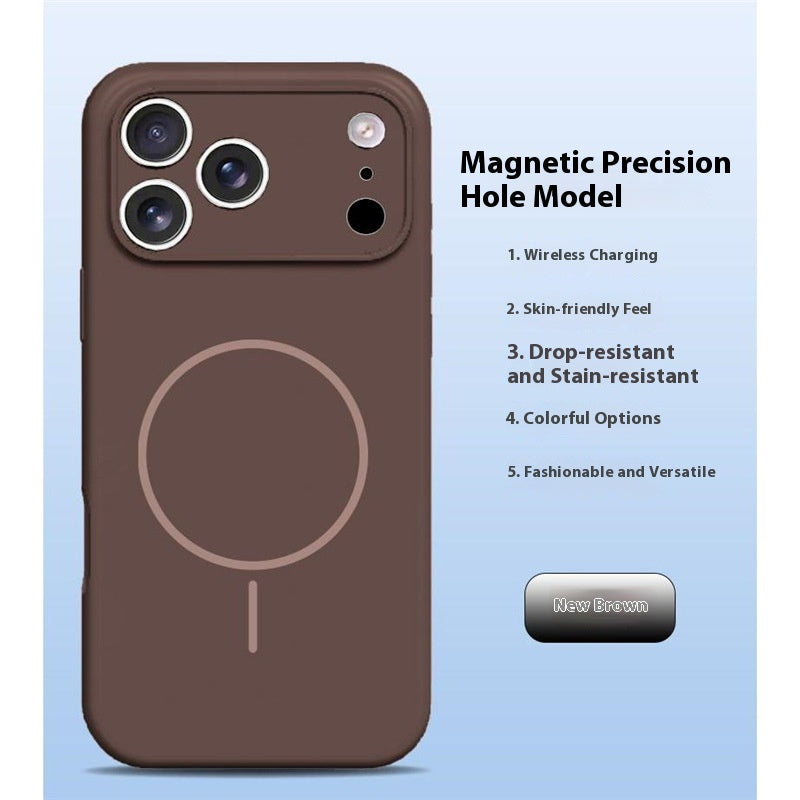 Lens Full Coverage iPhone 17 Strong Magnetic Liquid Silicone Phone Case Apple 17 Pro Air Protective Cover Skin Feel M