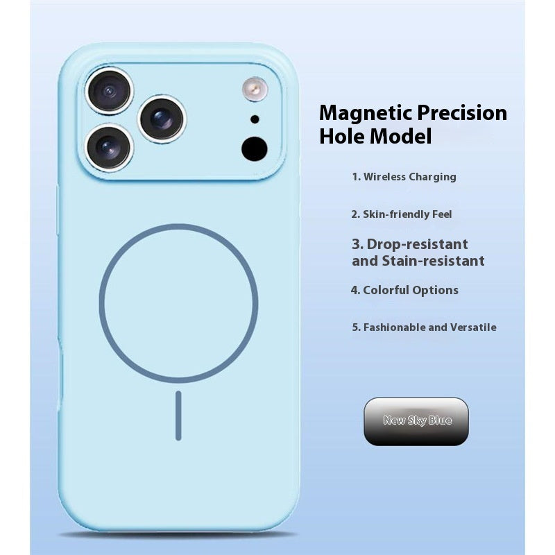 Lens Full Coverage iPhone 17 Strong Magnetic Liquid Silicone Phone Case Apple 17 Pro Air Protective Cover Skin Feel M