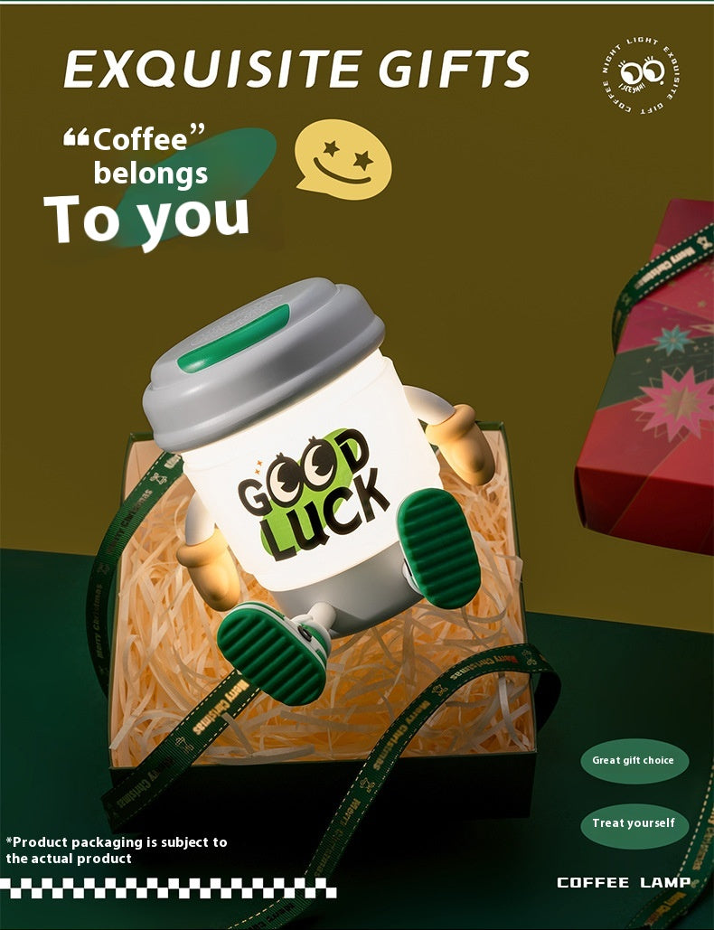 Cute KEIDOL Coffee Cup Night Light Creative Rechargeable Atmosphere Light Bluetooth Speaker Night Light Tap Light Table Lamp