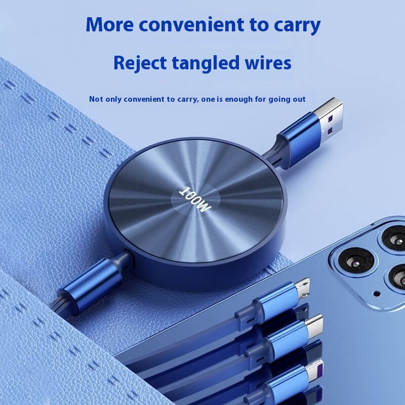 1-to-3 Fast Charging Cable 00W Three-in-One Data Cable