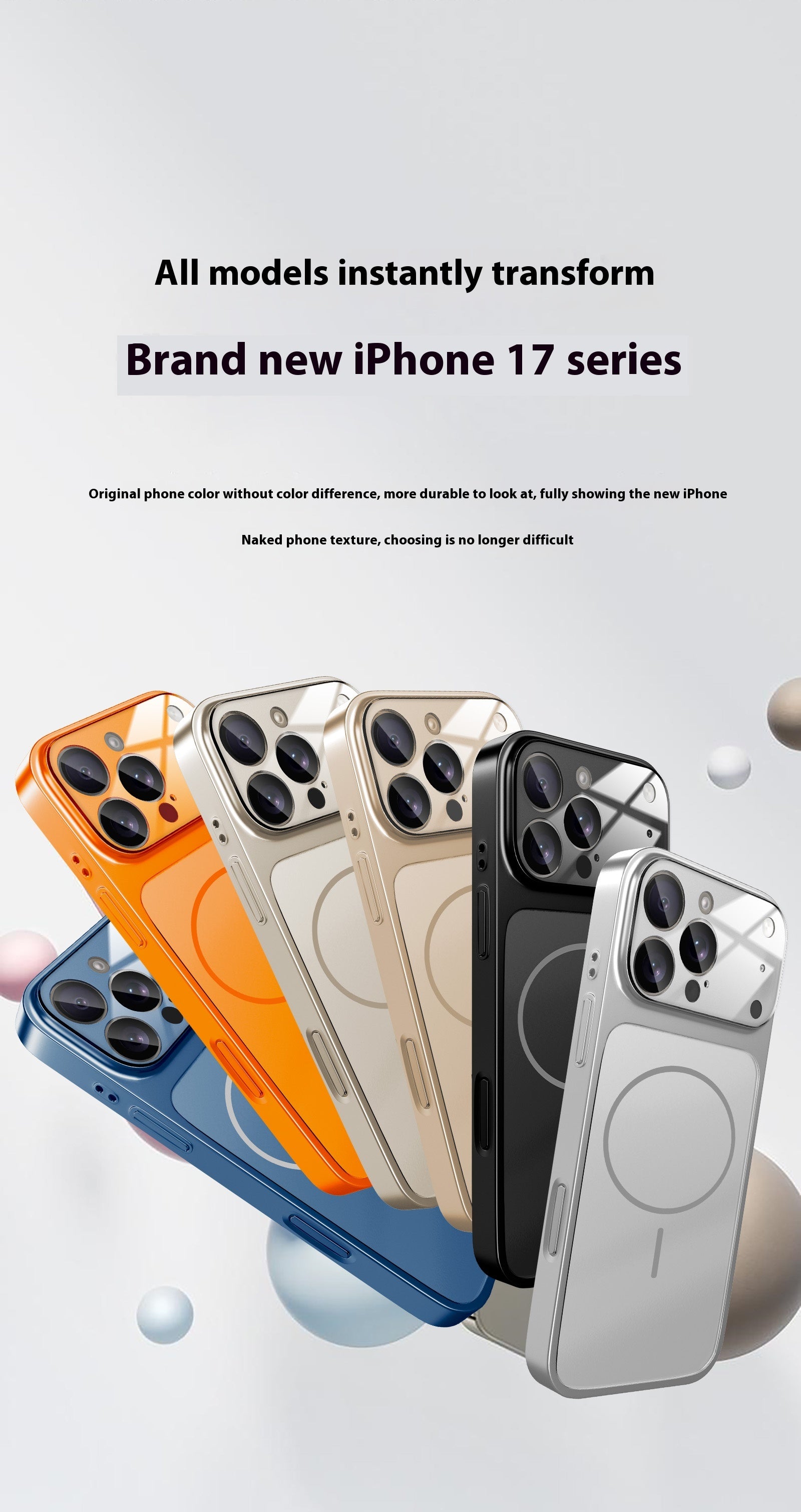 Instantly Transform iPhone 17 Pro Max Compatible with Apple 16 Matte Glass Magnetic Phone Case 15 Full Coverage Shockproof PC Cover