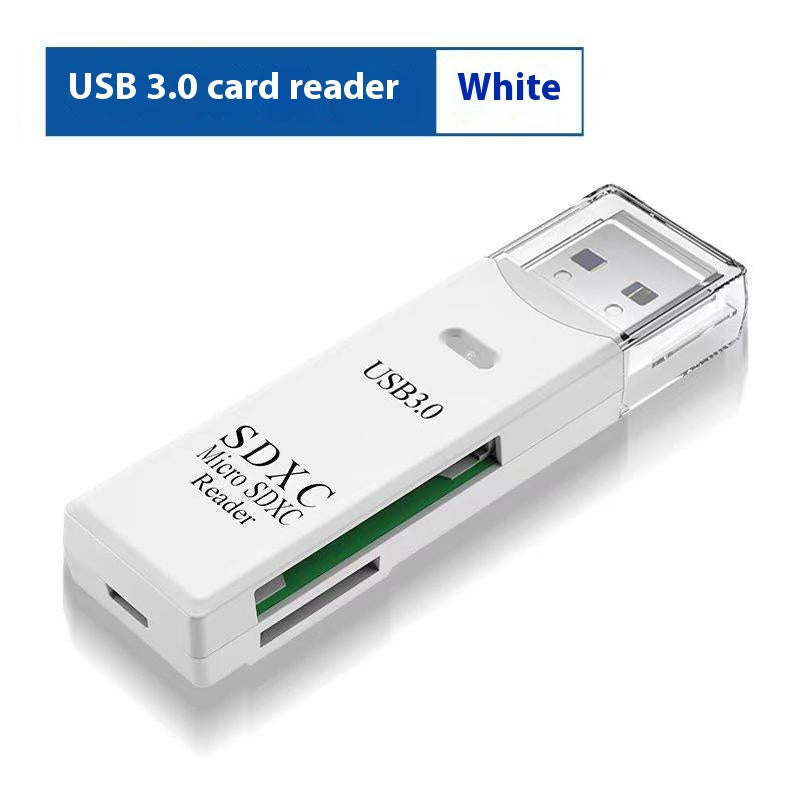 Multifunctional 2-in-1 High-Speed USB 3.0 Card Reader Supports TF + SD for Computer, Tablet, Camera, Laptop, and Car Use