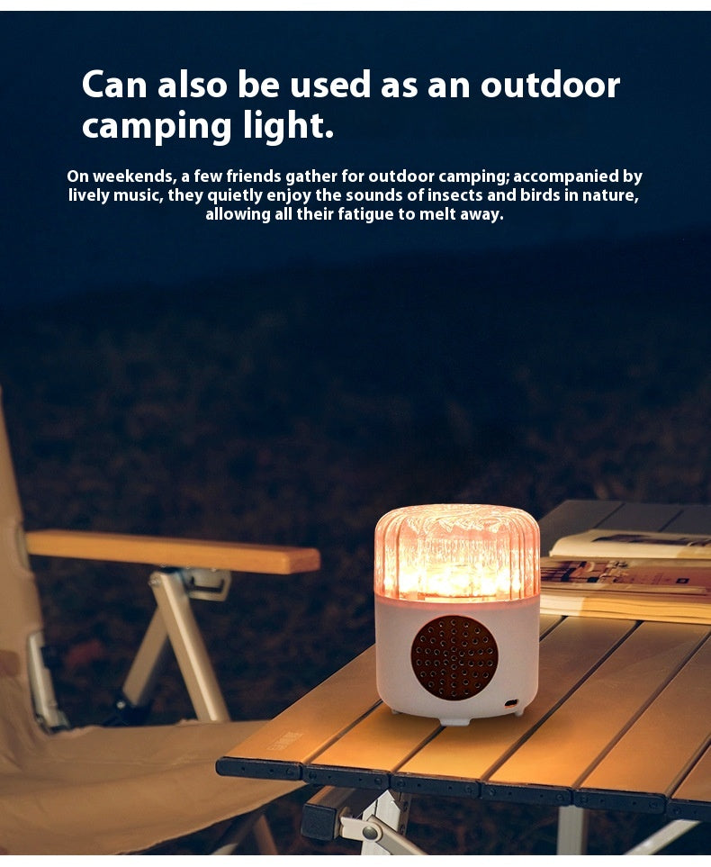 Bluetooth Speaker Water Ripple Music Rhythm Projection Lamp Bedroom Bedside Romantic Mood Dynamic Rotating Atmosphere Night Light