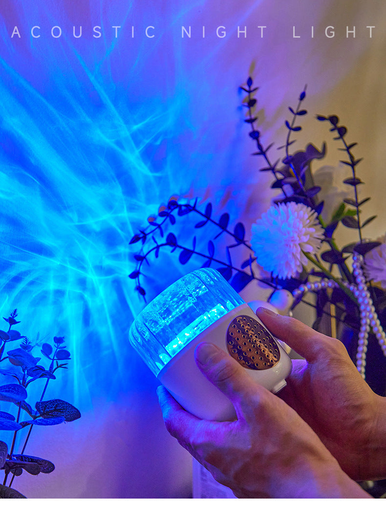 Bluetooth Speaker Water Ripple Music Rhythm Projection Lamp Bedroom Bedside Romantic Mood Dynamic Rotating Atmosphere Night Light