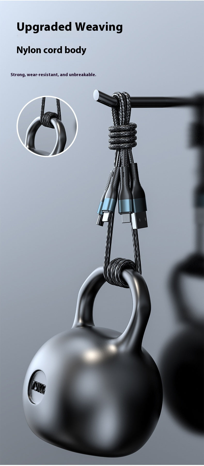 120W Charging Cable Braided Data Cable Three-in-One Tpyec Super Fast Charge Car One Drag Three Huawei General