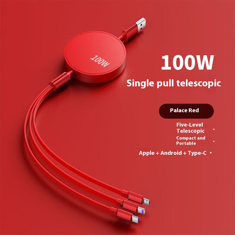 1-to-3 Fast Charging Cable 00W Three-in-One Data Cable