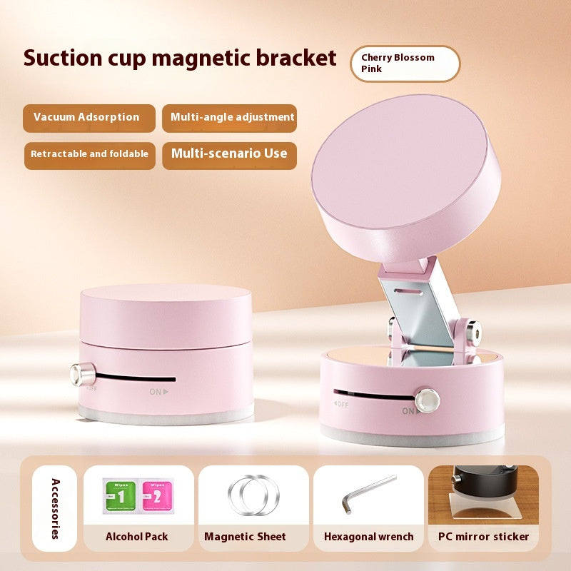 Vacuum Magnetic Mobile Phone Sucker Bracket Dual Use in Car and Home Foldable Storage Lazy Holder Mobile Phone Bracket Desktop