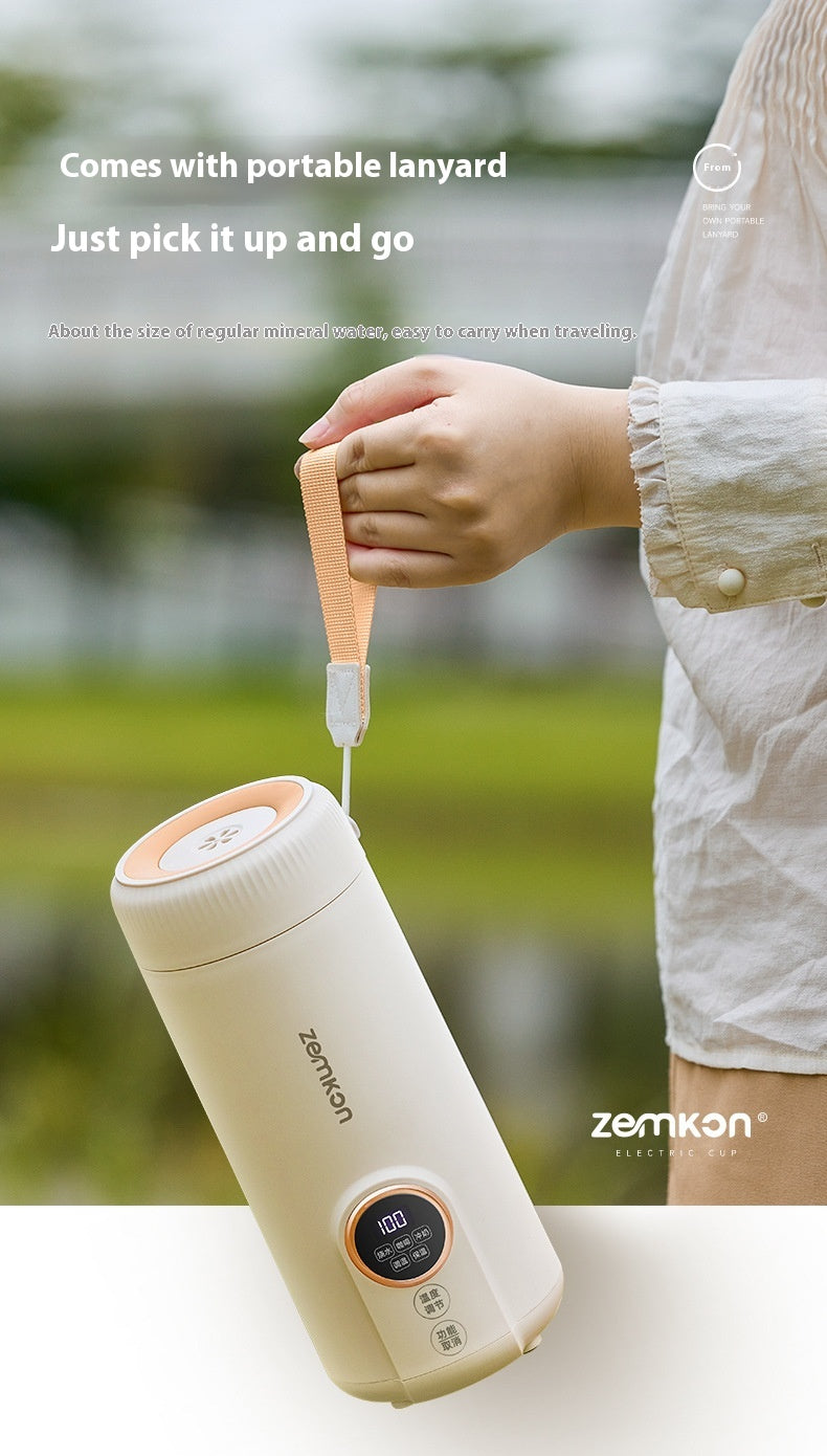 Zemkon Portable Electric Kettle All-in-One Fully Automatic Travel Electric Heating Cup Small Electric Kettle Heating Cup