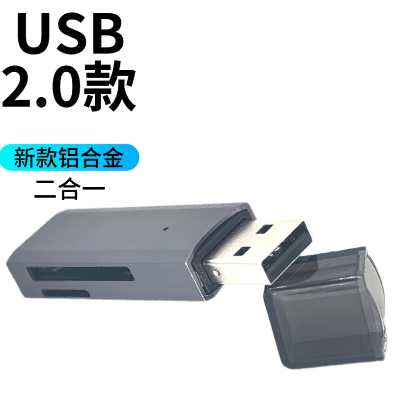 Multifunctional 2-in-1 High-Speed USB 3.0 Card Reader Supports TF + SD for Computer, Tablet, Camera, Laptop, and Car Use