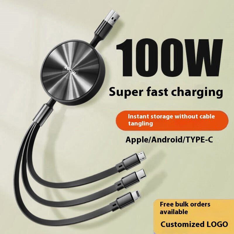 1-to-3 Fast Charging Cable 00W Three-in-One Data Cable
