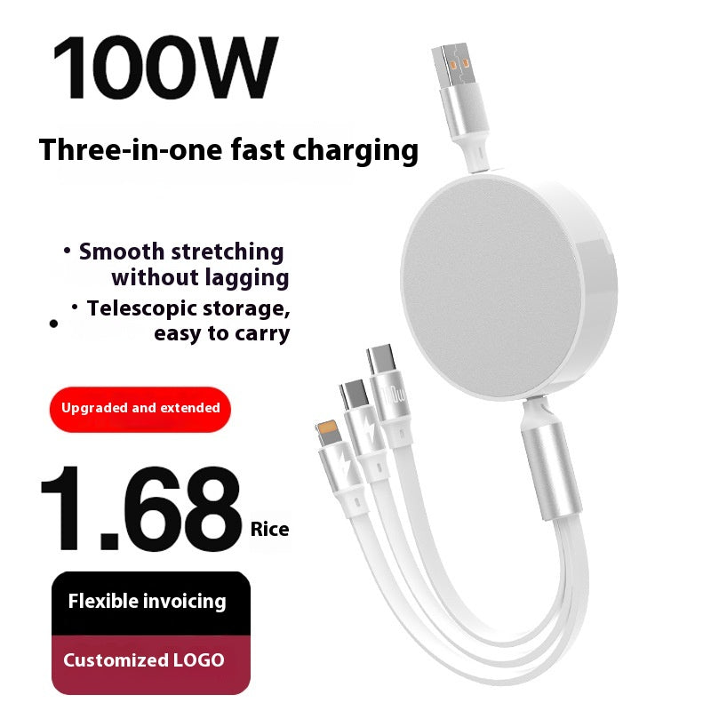 1-to-3 Fast Charging Cable 00W Three-in-One Data Cable