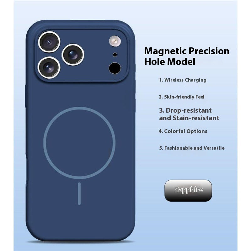Lens Full Coverage iPhone 17 Strong Magnetic Liquid Silicone Phone Case Apple 17 Pro Air Protective Cover Skin Feel M