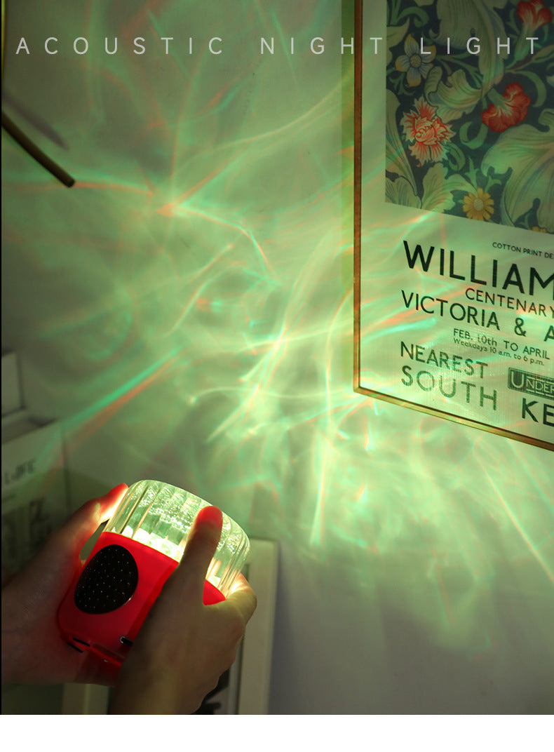 Bluetooth Speaker Water Ripple Music Rhythm Projection Lamp Bedroom Bedside Romantic Mood Dynamic Rotating Atmosphere Night Light