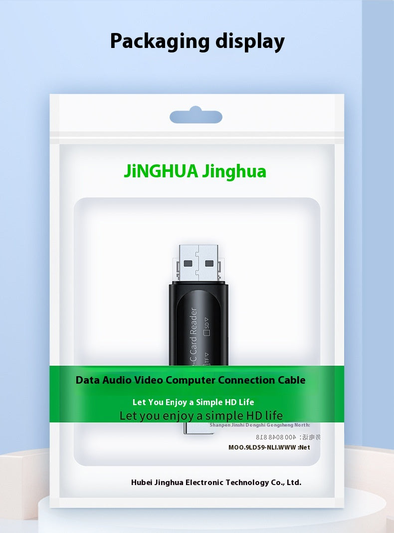 Computer USB Android Phone Dual-use Type-C Multi-function Two-in-one OTG Card Reader Mini TF Camera SD Card