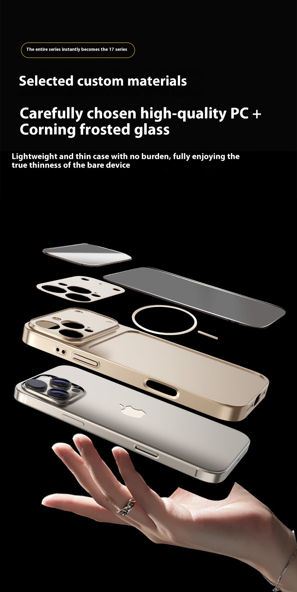 Instantly Transform iPhone 17 Pro Max Compatible with Apple 16 Matte Glass Magnetic Phone Case 15 Full Coverage Shockproof PC Cover